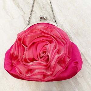 Date Night Rose Clutch Valentine's Day Hot Pink Bag